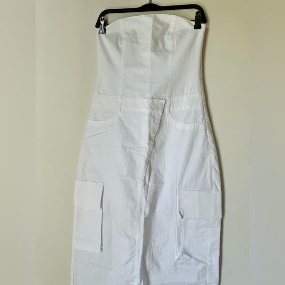 Zara Cargo White Strapless Tube jumpsuit dress - Picture 3 of 5